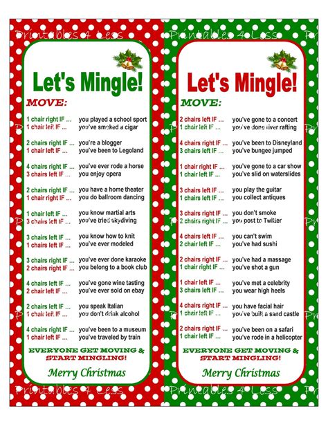 Christmas Mingle Game Christmas Ice Breaker Game Christmas | Etsy