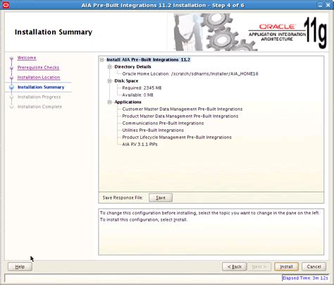 AIA Pre-Built Integrations Installer Screens