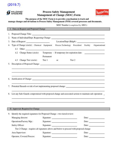 Management of Change Form Example 的图像结果