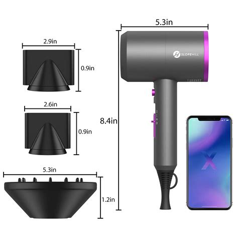 Ionic Hair Dryer, slopehill Professional Hair Blow Dryer with Diffuser ...