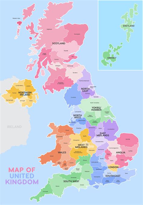 Detailed united kingdom map