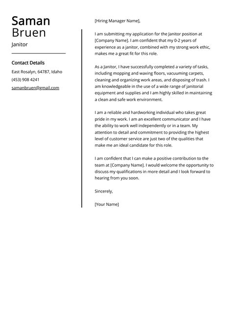 Janitor Cover Letter: Sample & Guide (Entry Level & Senior Jobs)