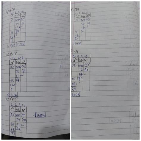 3. Find the square of the following numbers using column method. a) 34 ...