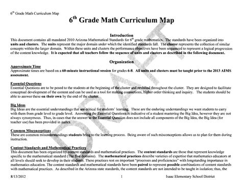 6th Grade Math Curriculum Map | PDF