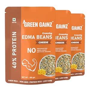Green Gainz Roasted Edma Beans (Edamame) Cheese Flavour (pack of 3 ...