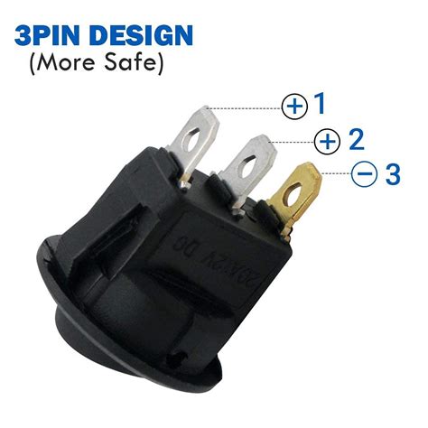 Buy mxuteuk 12pcs 12V Lighted Round Rocker Switch SPST On-Off Switch ...