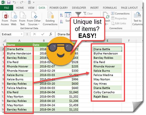 Unique List Excel 的图像结果