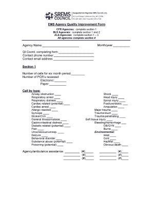 Ems Quality Improvement Form Template - Fill Online, Printable ...