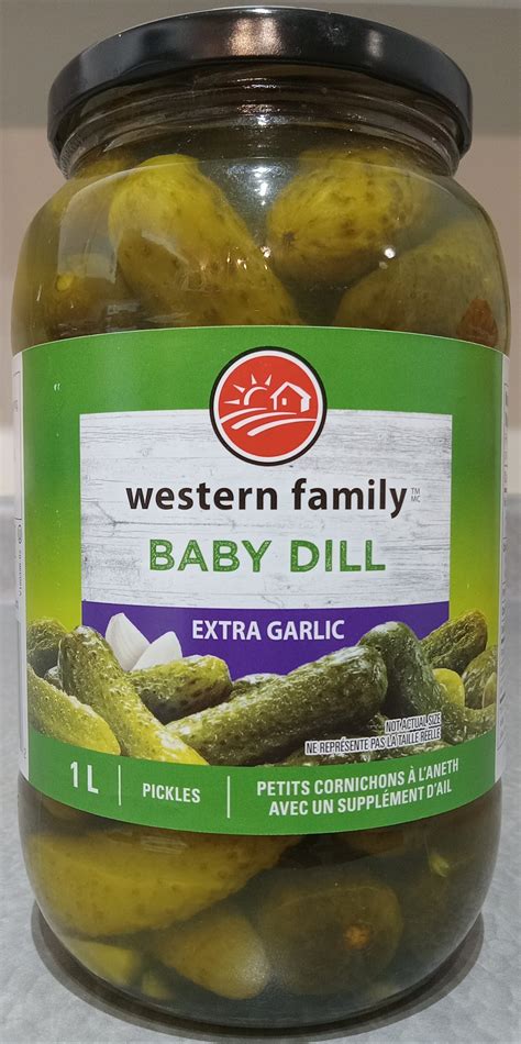 Extra Garlic Baby Dill Pickles - Western Family - 1 L