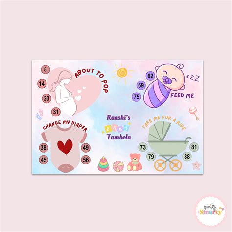 Cute Baby Shower Housie Ticket - Set of 15 – Party Smarty