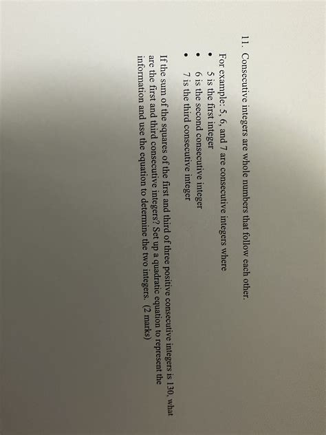 Image result for Consecutive Integers Example