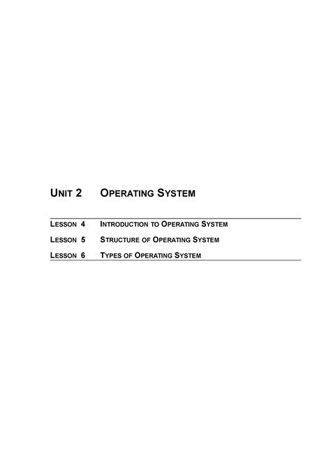 BBW101 UNIT2 - UNIT 2 OPERATING SYSTEM LESSON 4 INTRODUCTION TO ...