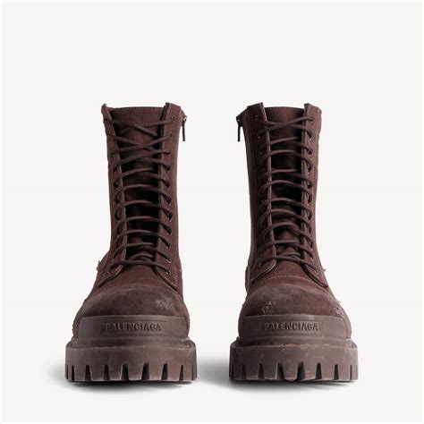 Men's Combat Strike Boot in Dark Brown | Balenciaga GB