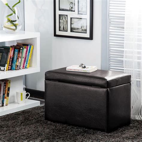 Buy Leather Andaman Ottoman Brown from Home Centre at just INR 2950.0