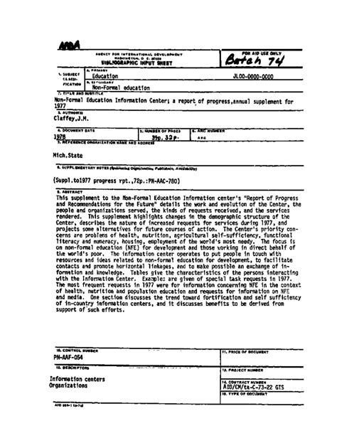 Fillable Online pdf usaid Education Information centers Fax Email Print ...