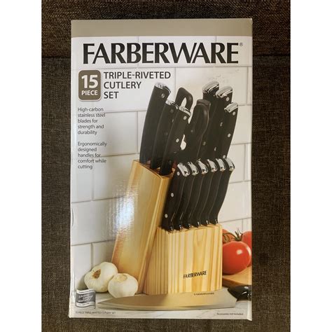 Farberware Triple Riveted Cutlery Set Knife Set 15-Piece with Shears15 ...