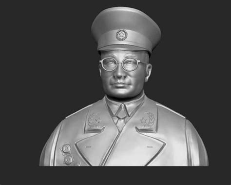 开国十大元帅 刘伯承 半身雕塑3d模型下载 - 3D打印模型素材库 - 模型易