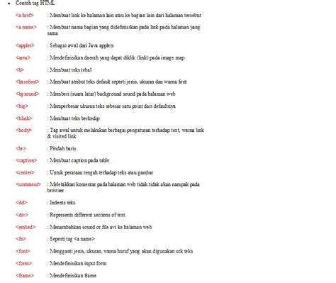 Image result for Contoh Tag HTML