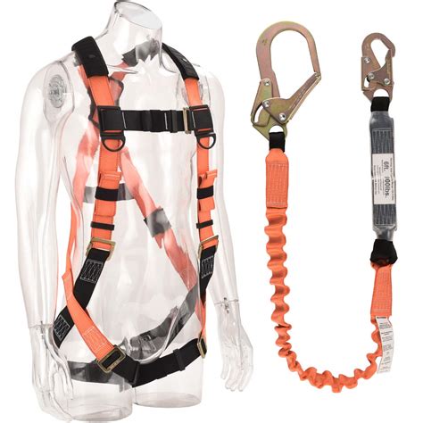 Buy WELKFORDER 1 D-Ring Industrial Fall Protection Safety Harness Kit With Single Leg 6-Foot ...