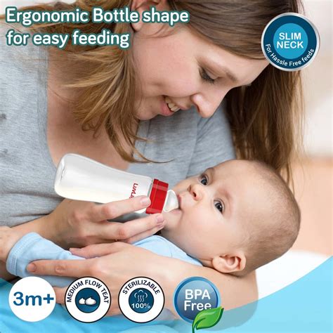 Buy LUVLAP ANTI-COLIC SLIM/REGULAR NECK ESSENTIAL BABY FEEDING BOTTLE ...