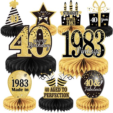 Buy 9PCS 40th Birthday decorations 40th birthday Centerpieces for ...