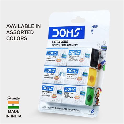 Doms Extra Long Pencil Sharpeners Set Of 6 - SCOOBOO - DOMS