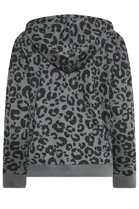 PixieGirl Grey Leopard Print Hoodie | PixieGirl