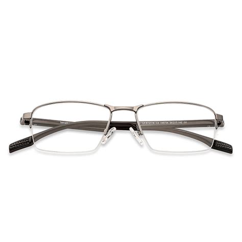 Buy Gunmetal Brown Half Rim Rectangle Lenskart Air Air Essentials LA ...
