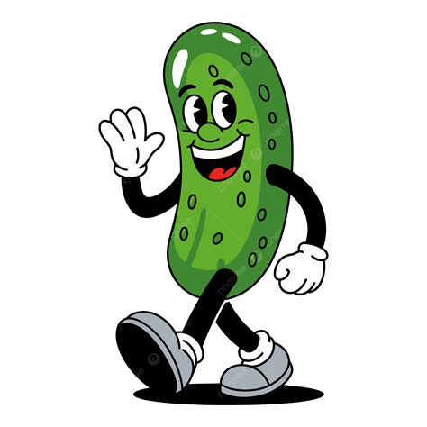 Cute Pickle Cartoon Graphic For Creative Food Branding, Cute, Pickle ...