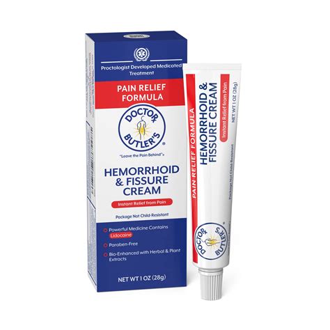 Buy Doctor Butler'sHemorrhoid & Fissure Cream – Instant Pain Hemorrhoid ...
