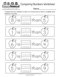 Image result for Comparing Numbers Worksheets