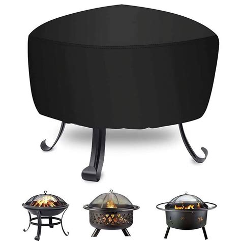 STARTWO Waterproof Round Fire Pit Cover - Outdoor Firepit Cover for ...
