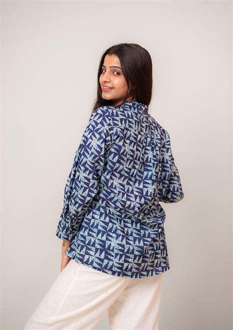 Indigo Printed Cotton Shirt – situ