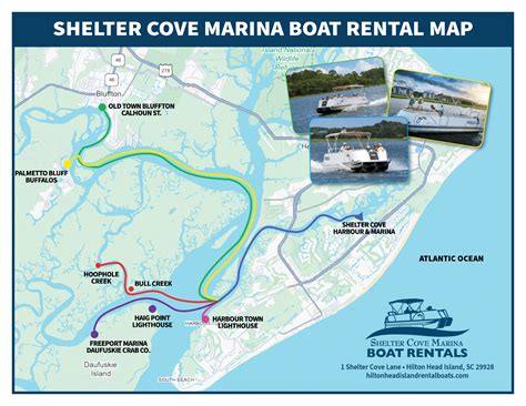 Hilton Head Island Boating Map | Shelter Cove Marina Boat Rentals