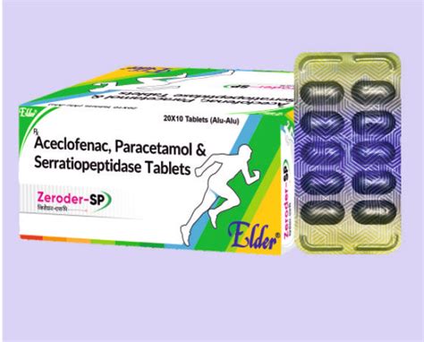 ZERODER SP TAB (100/325MG/15MG) 10'S ( Aceclofenac 100 mg ,Paracetamol ...