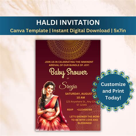 Buy Sreemantham Invite for Your Indian Baby Shower, Valaikappu or Godh ...