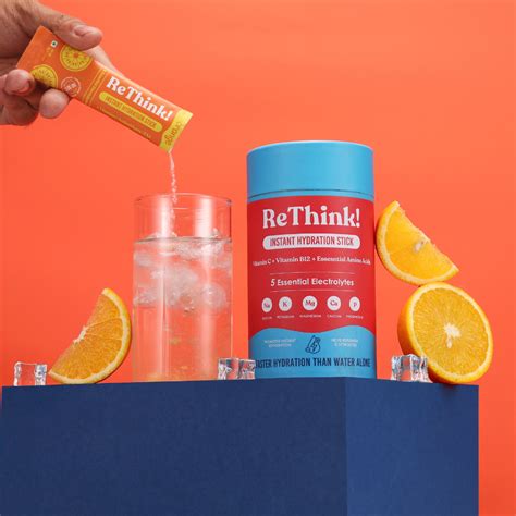 SUGAR FREE ReThink Electrolytes Powder – Orange Flavour, 18 Sachets, 5 ...