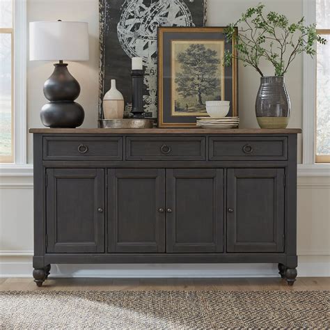 Americana Farmhouse Black Hall Buffet | Farmhouse dining room sideboard ...