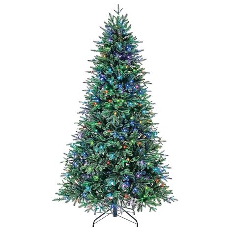 Holiday Living 7.5-ft Monroe Pine Pre-lit Artificial Christmas Tree ...