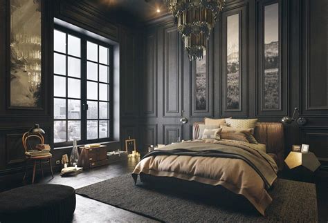 bedroom black and gold