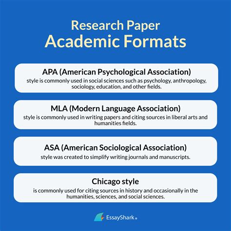 Research Paper Formats: APA, MLA, Chicago, ASA