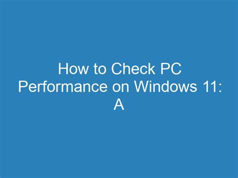 Image result for How to Check PC Performance