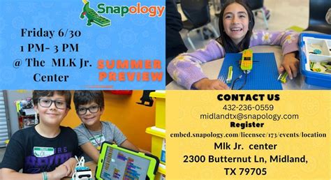 Snapology Summer Camp Preview , Martin Luther King Jr Community Center ...