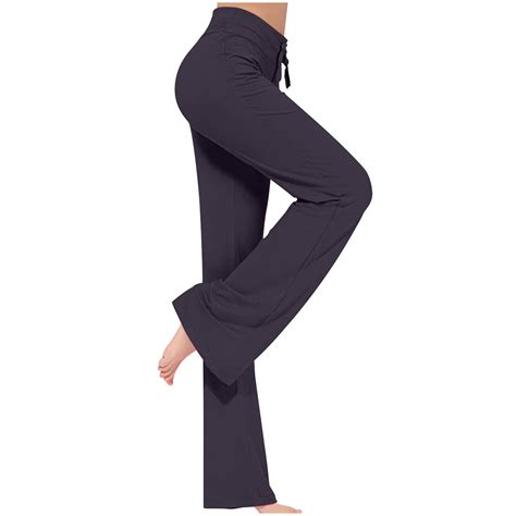 Besolor Womens Wide Leg Yoga Pants Stretch High Waist Drawstring Flare ...