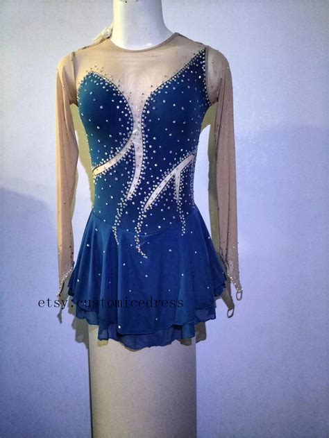 Blue Competition Ice Skating Dress for Girls Custom Ice Skating Dresses ...