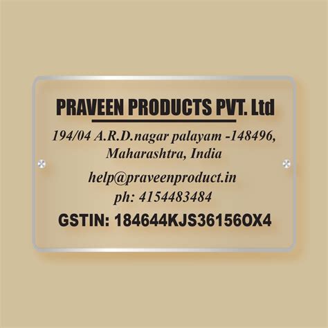 CRAFTEEZY® Personalised Name Plate With GST Number And Bussiness ...