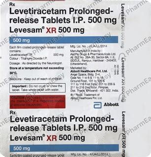Levesam Xr 500 MG Tablet (15): Uses, Side Effects, Price & Dosage ...