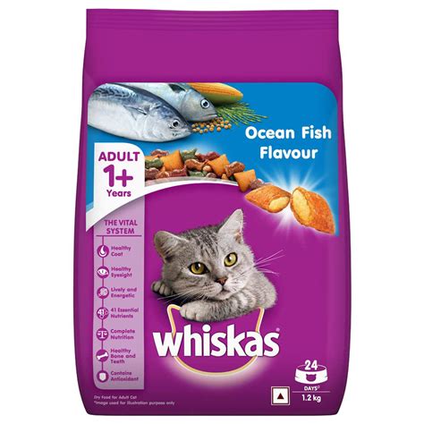 Buy Whiskas Adult Ocean Fish Flavour Cat Food, 1.2 kg | 19 Minutes ...