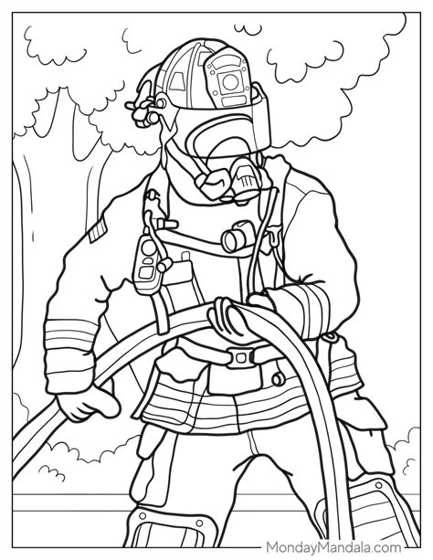 20 Firefighter Coloring Pages (Free PDF Printables) | Coloring pages ...