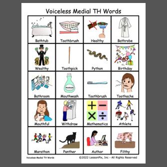 Medial Voiceless TH Words